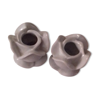 Pair of porcelain candlesticks