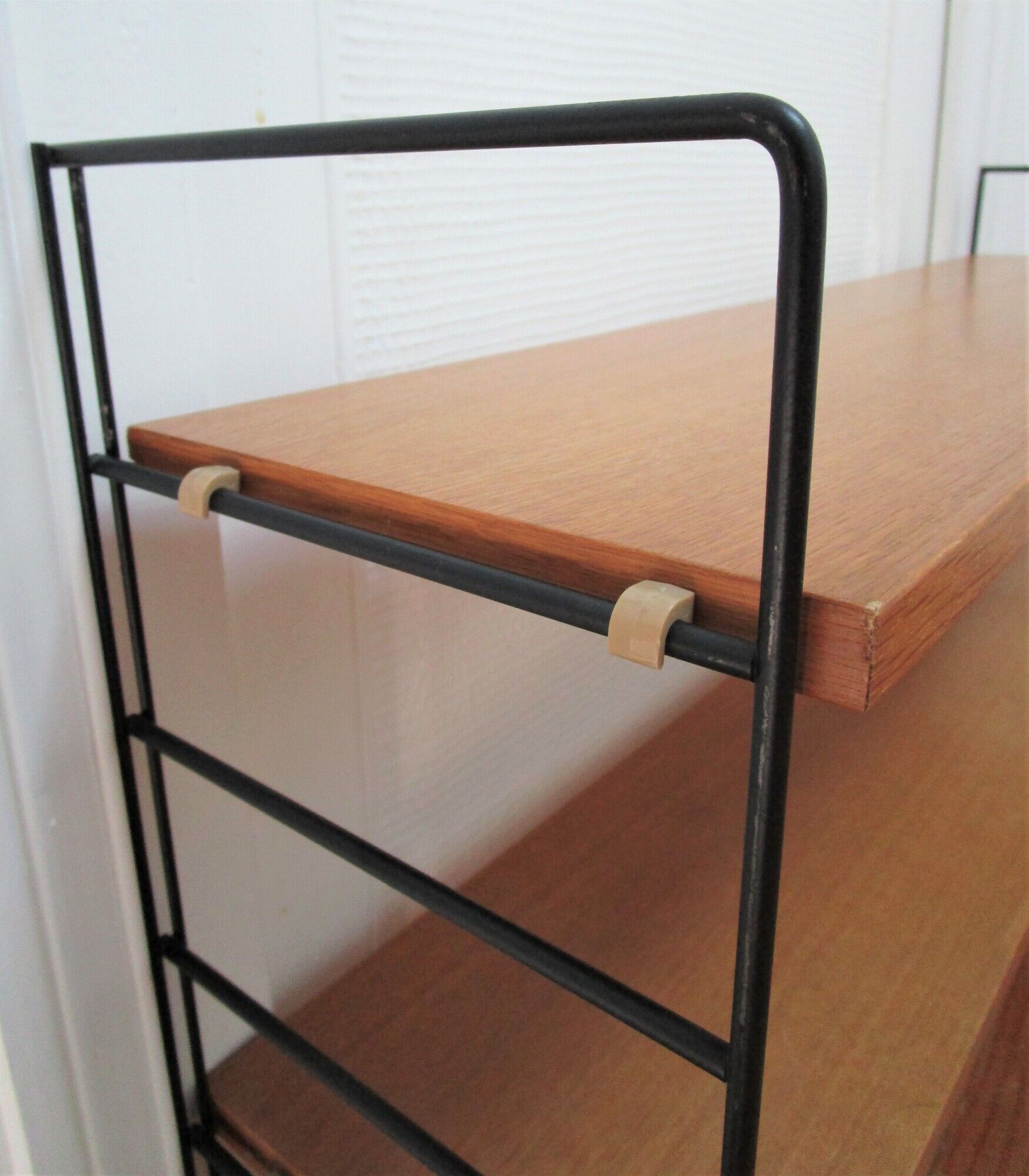 Étagère string bois métal vintage années 60 l 80 cm