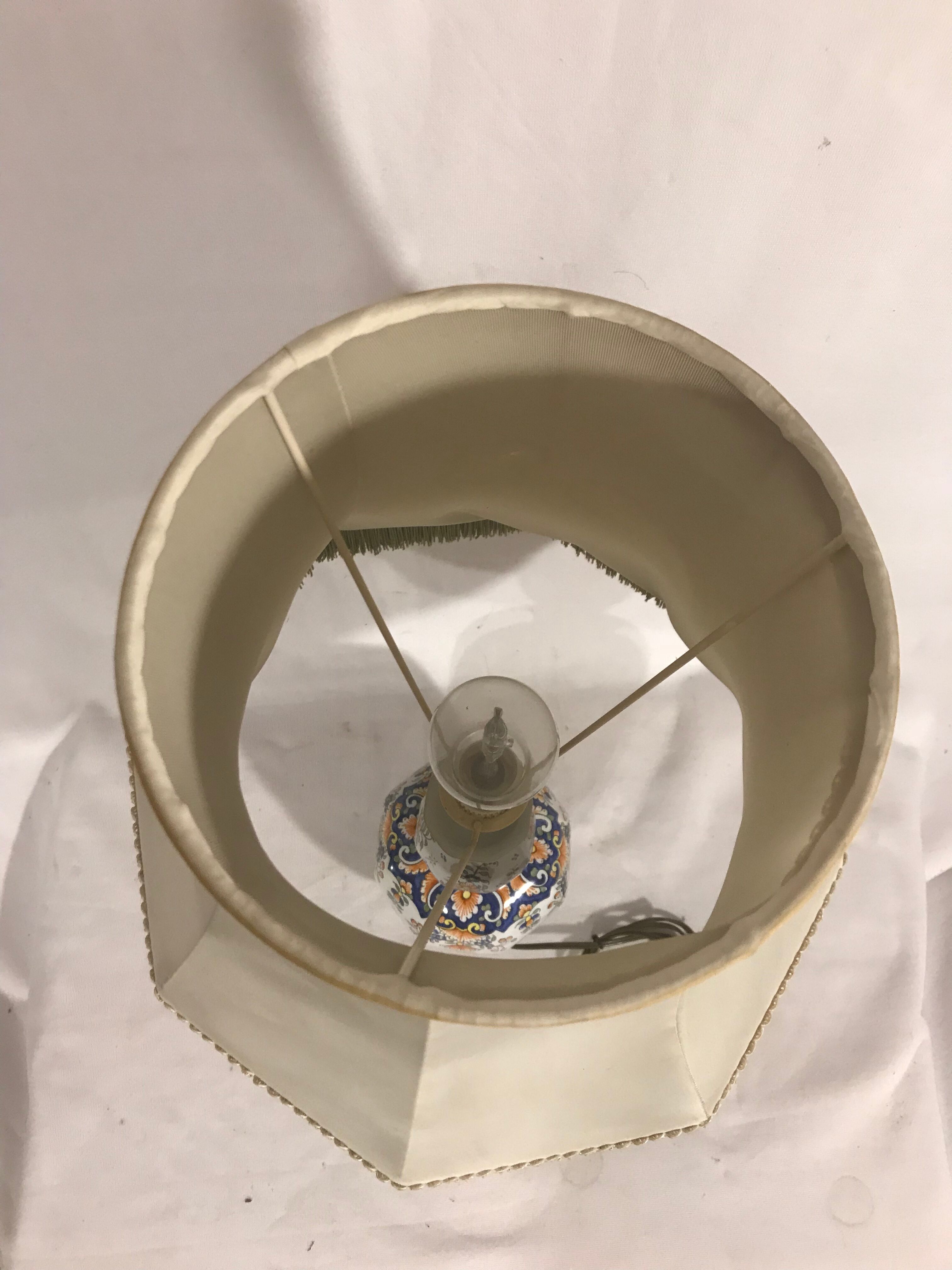 Old lamp vase painted ceramics  Quimper