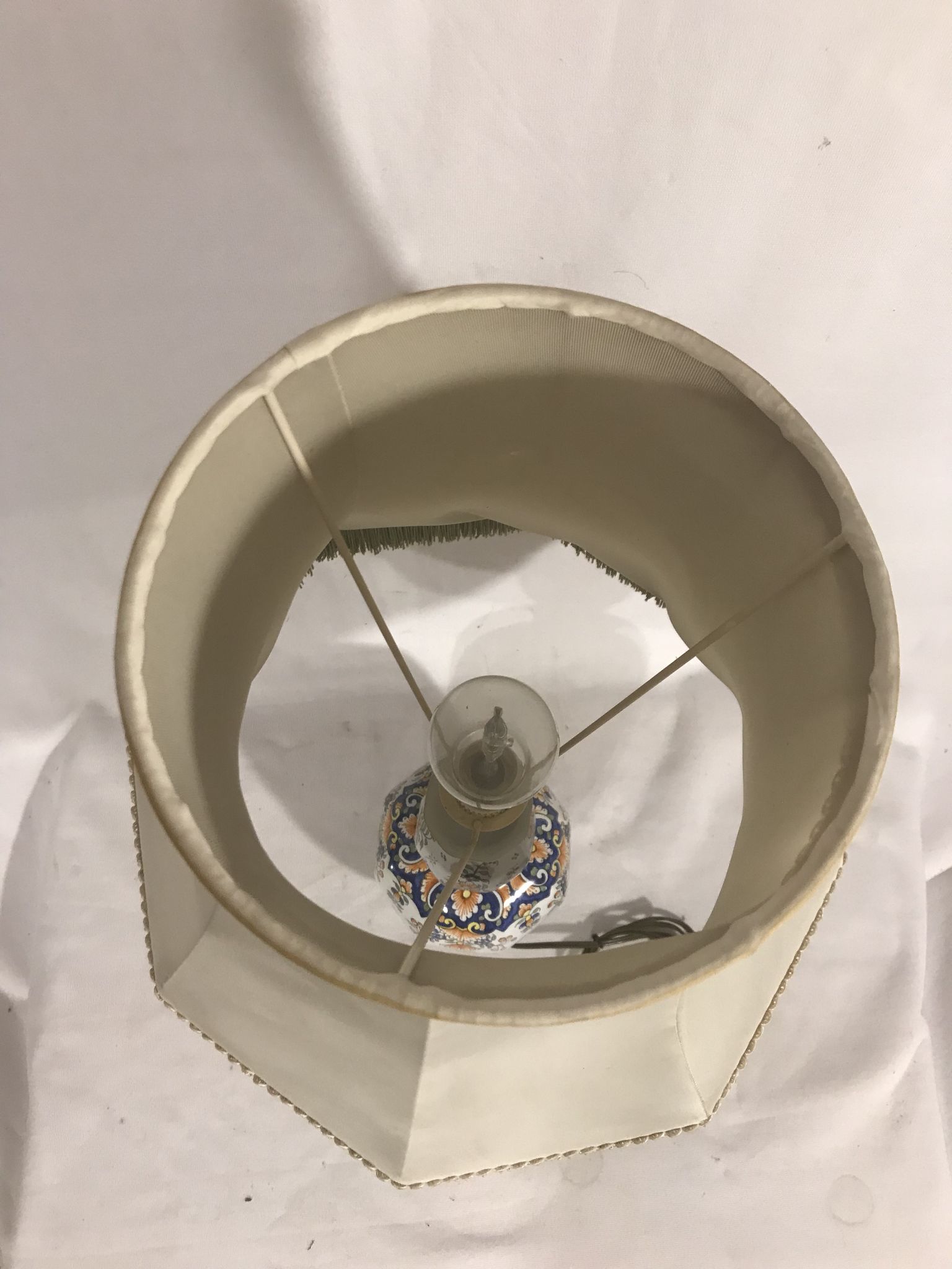 Old lamp vase painted ceramics  Quimper