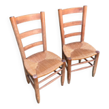 Pair of straw chairs