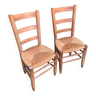 Paire de chaises paillées