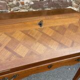 Louis XV style cherry wood Dos d'Âne scriban slope desk 1970