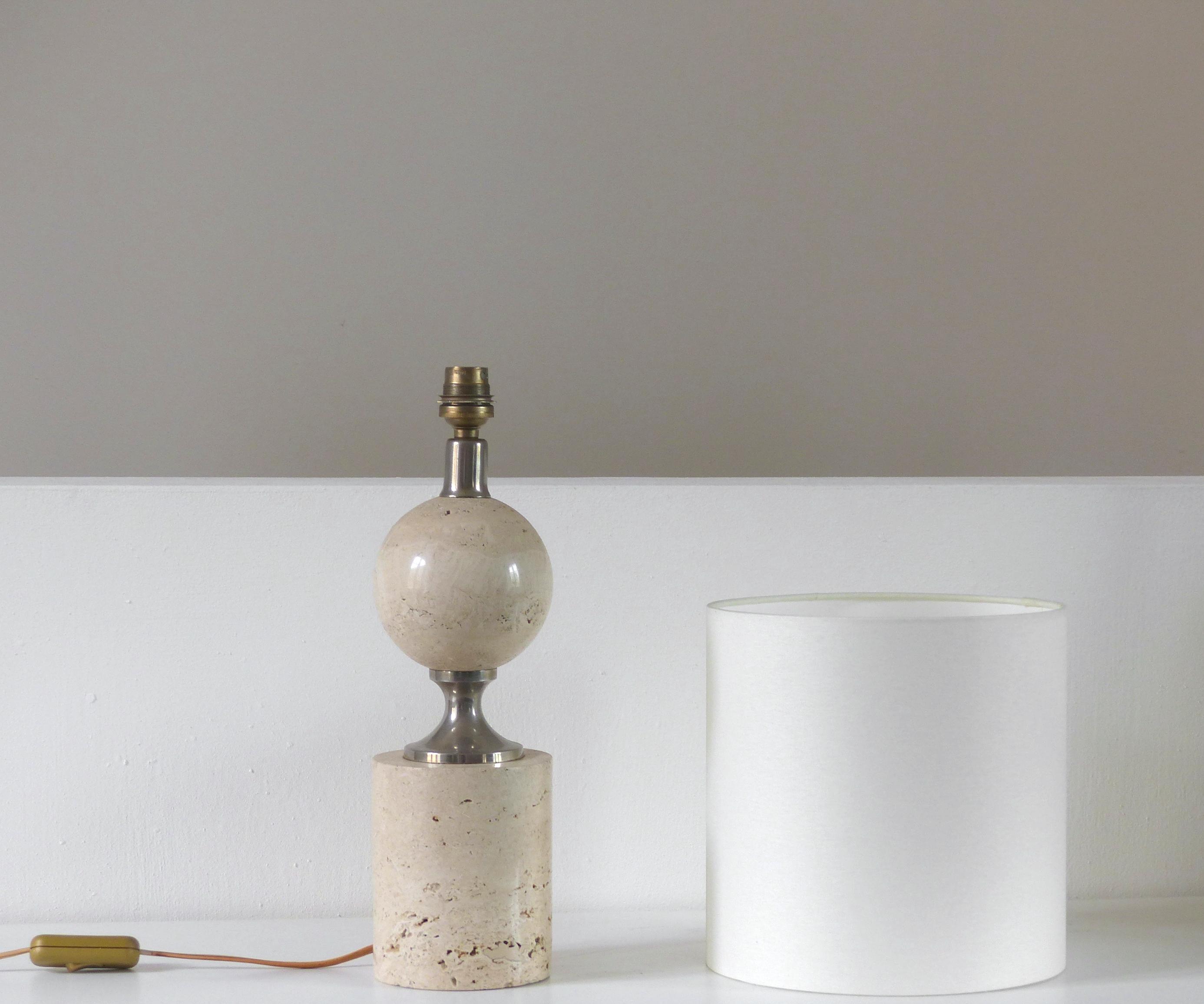 Travertine table lamp 1970
