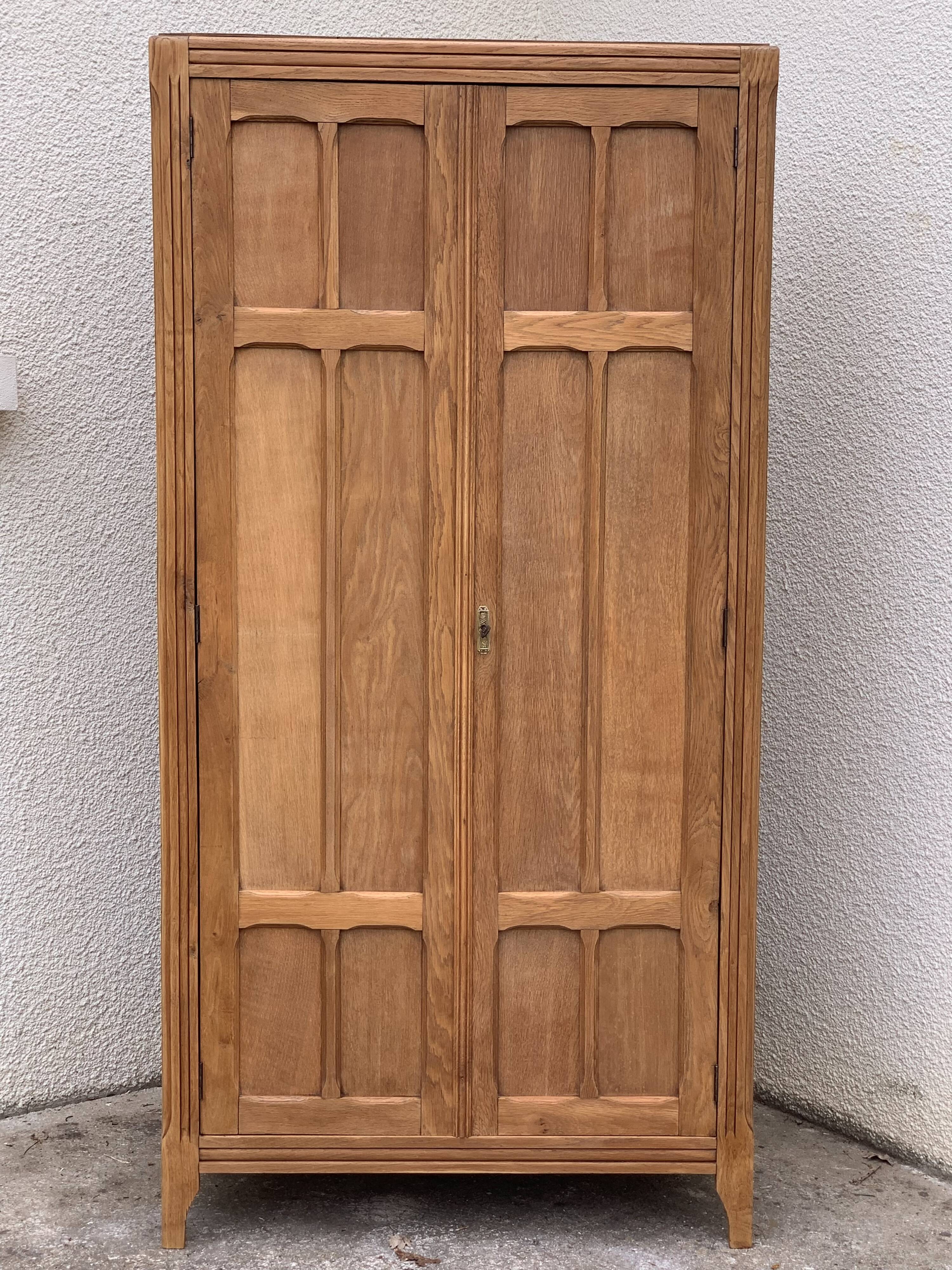 Parisian wardrobe paneled 1930 raw wood