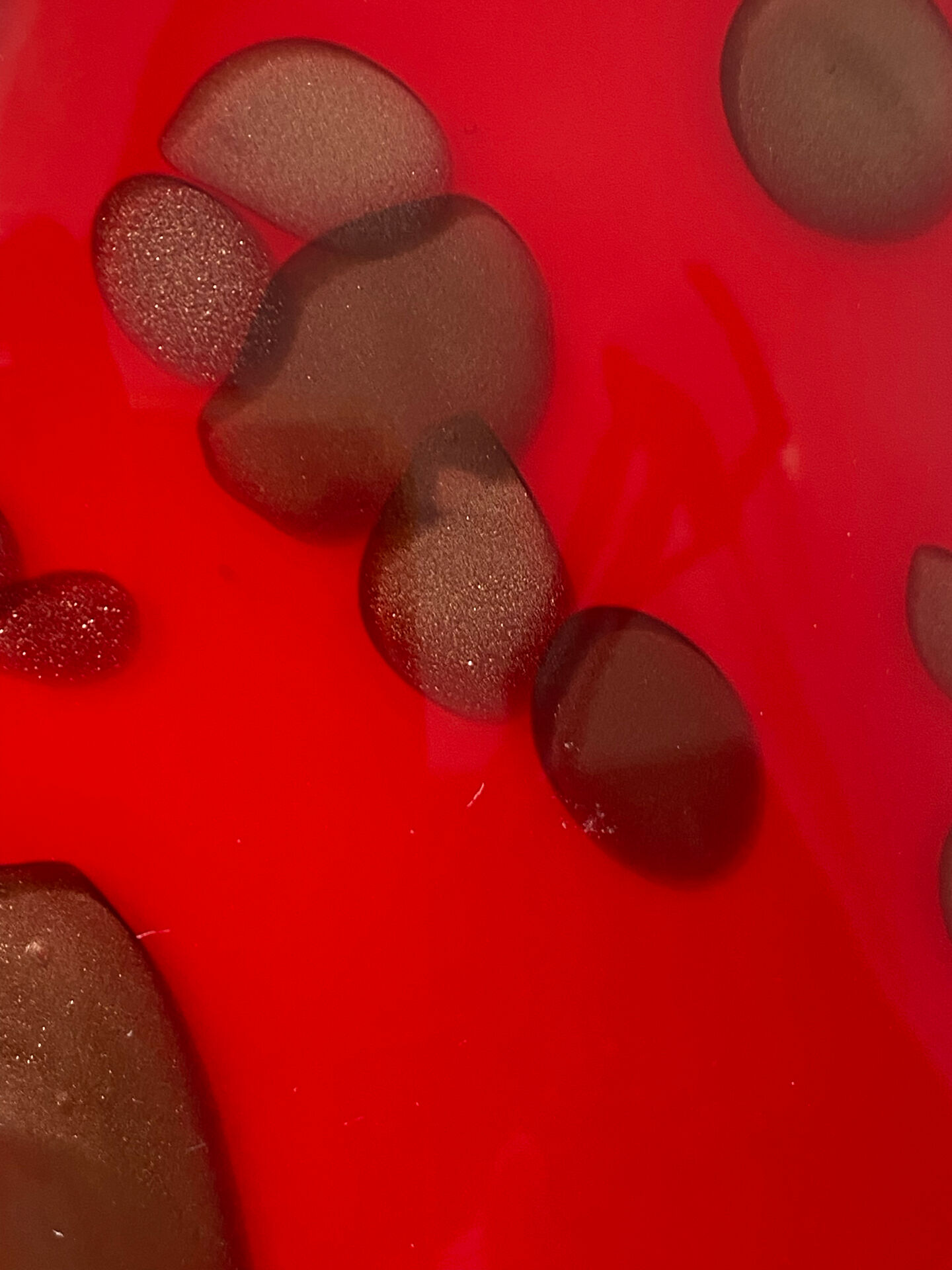 Vase Murano vintage rouge avec paillettes d or