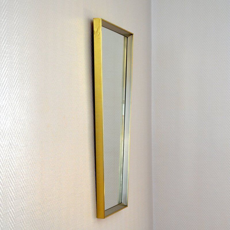 Golden and vintage silver mirror 1960s - 81x40cm