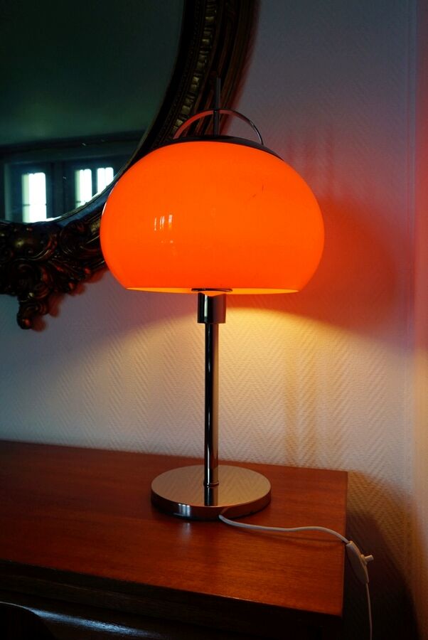 Vintage Orange and chrome lamp