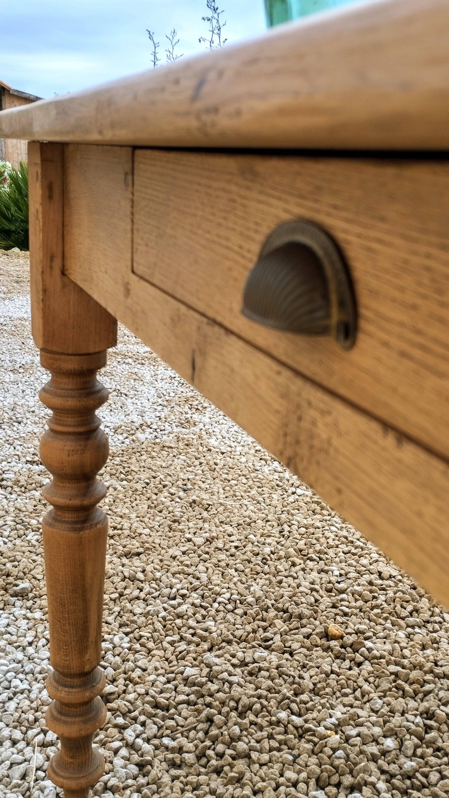 Elegant and refined 230 X 73 solid oak farmhouse table.