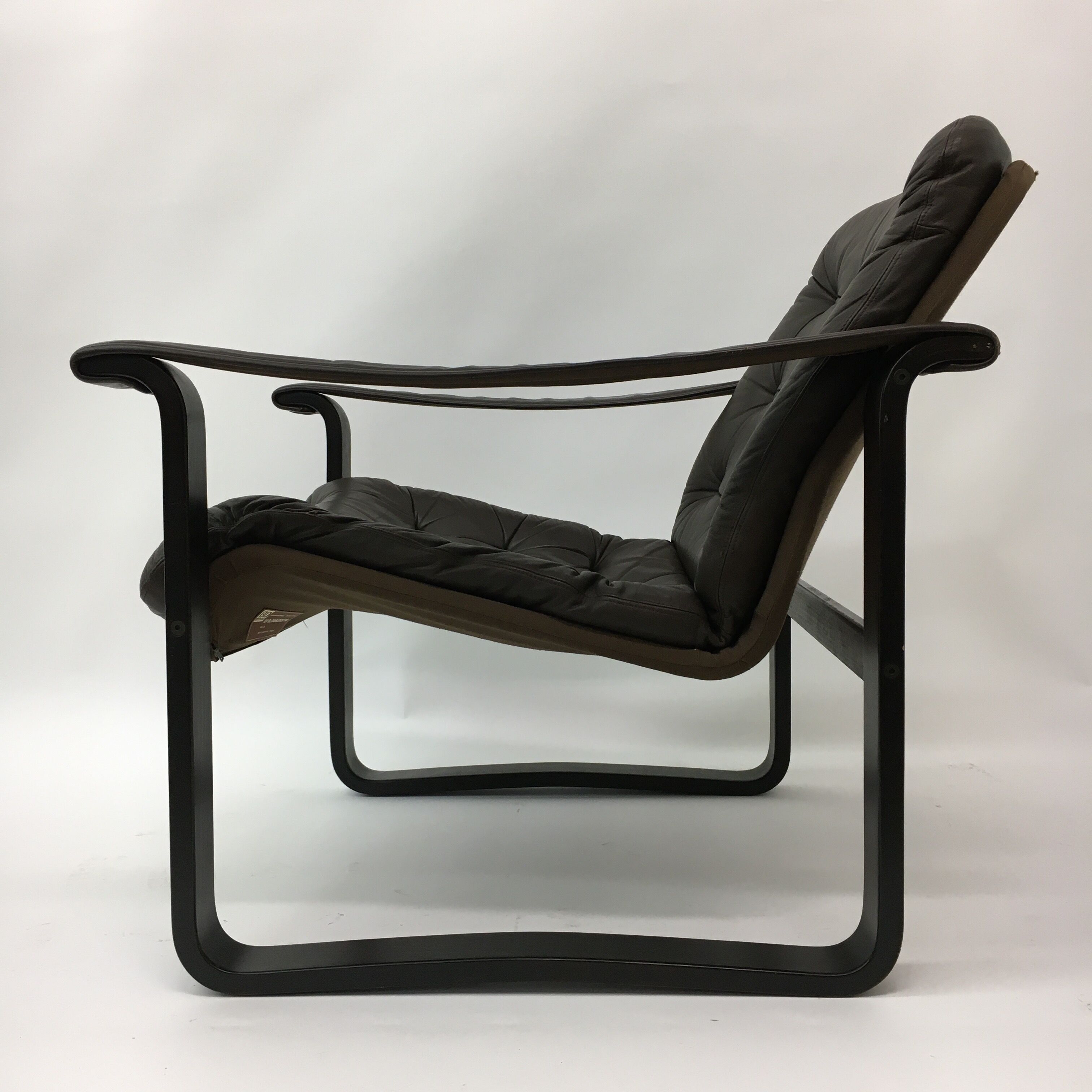 Mid-century safari lounge chair design by Oy Bj Dahlqvist ab, Finland, 1970s