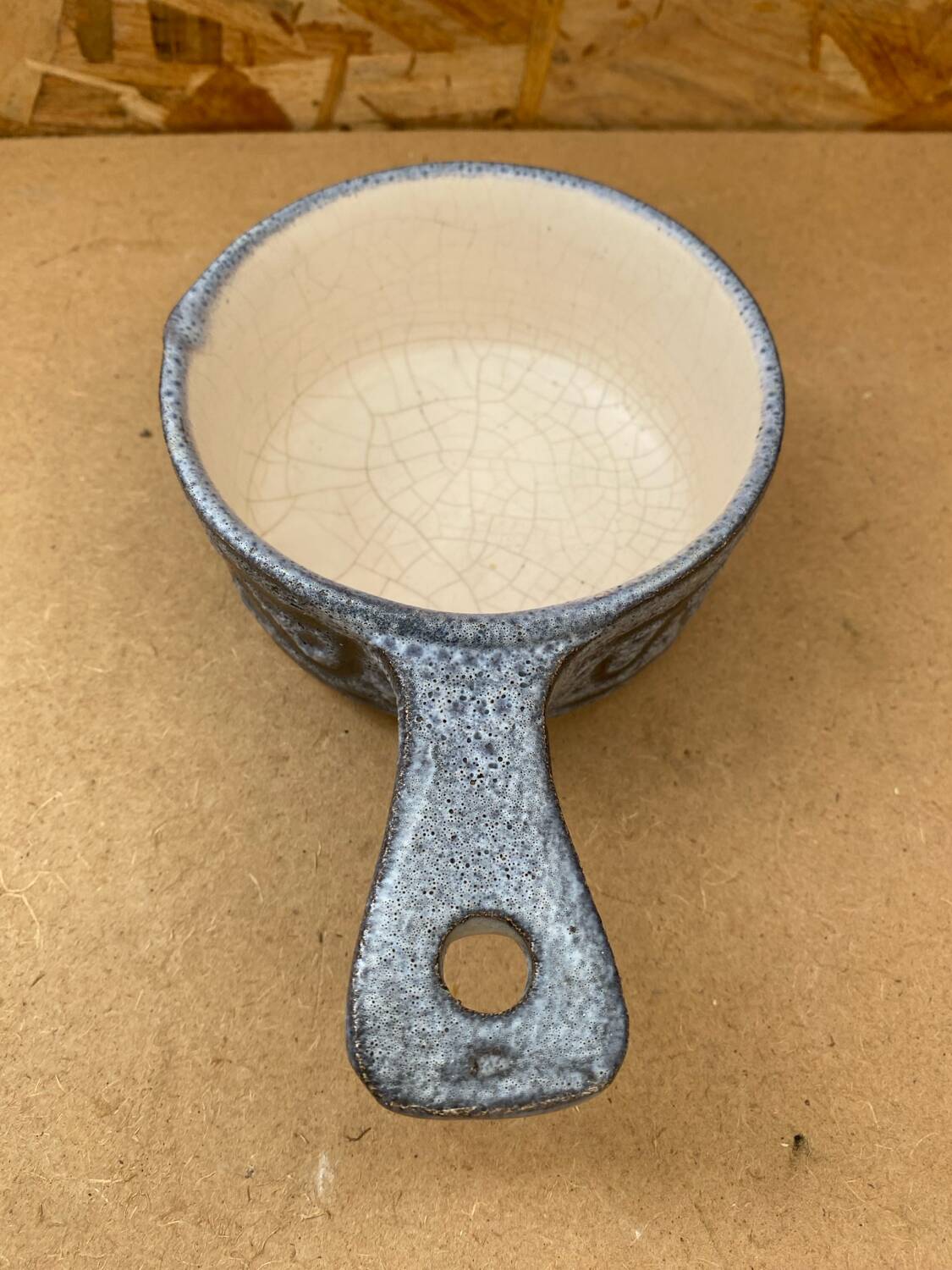 Old jean austruy ceramic casserole shape vintage caquelon pocket