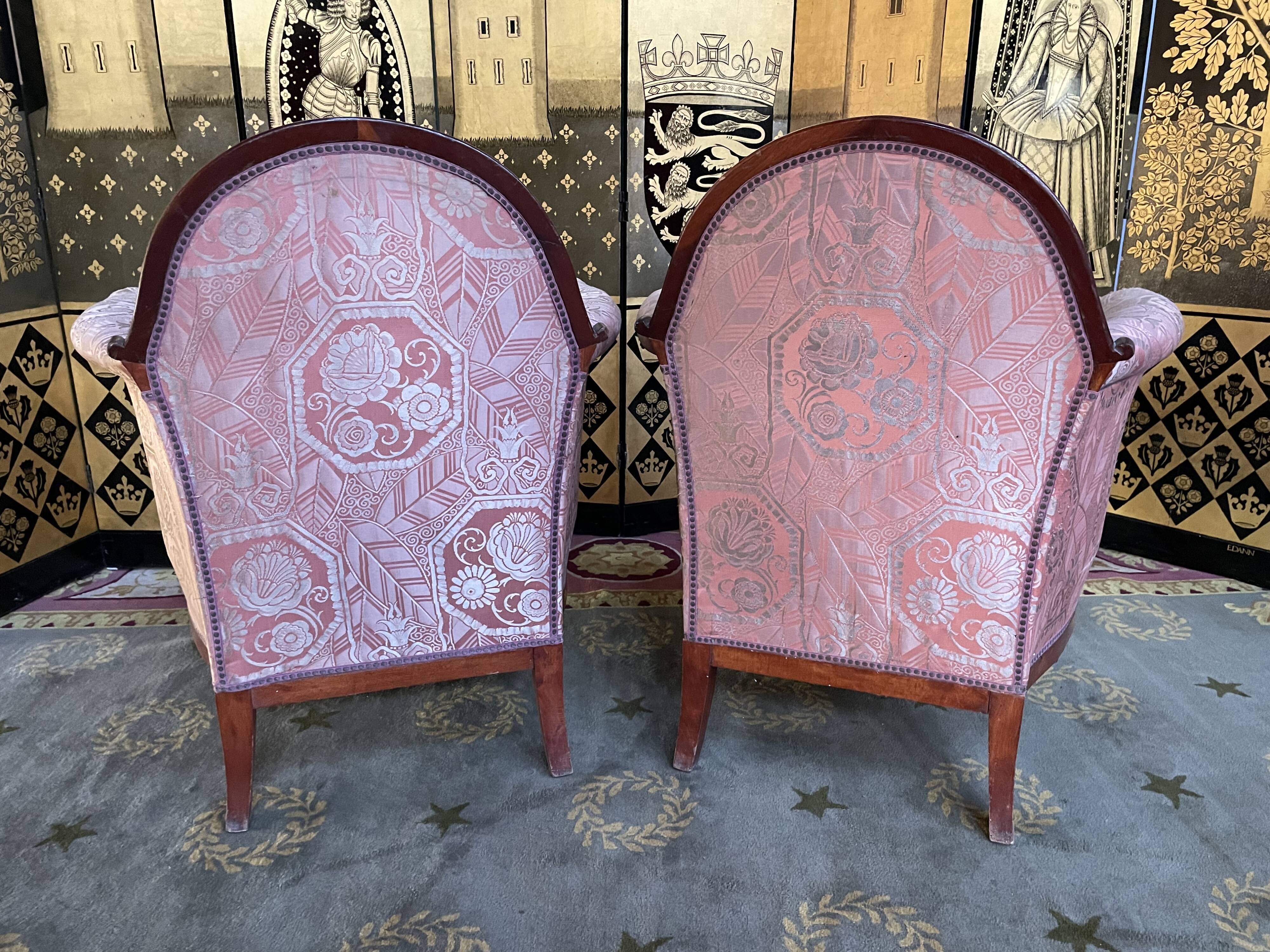 Pair of shepherdess armchairs Art Deco era