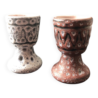 Pair of ceramic egg cups by Jean Austruy