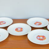 Set of 6 graphic pattern dessert plates