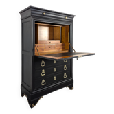 Blackened wooden secretary in Louis Philippe style