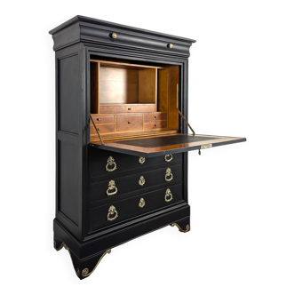 Blackened wooden secretary in Louis Philippe style