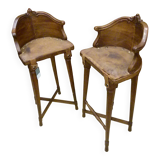 Pair of Gaudí-style stools