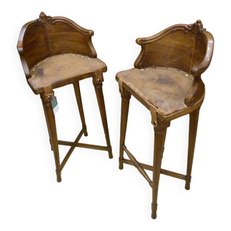 Pair of Gaudí-style stools