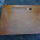 Folding school desk, wood and metal, vintage 50s
