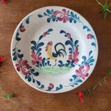 Ancienne Assiette en Faïence Creil et Montereau "Labrador" Décor au Coq