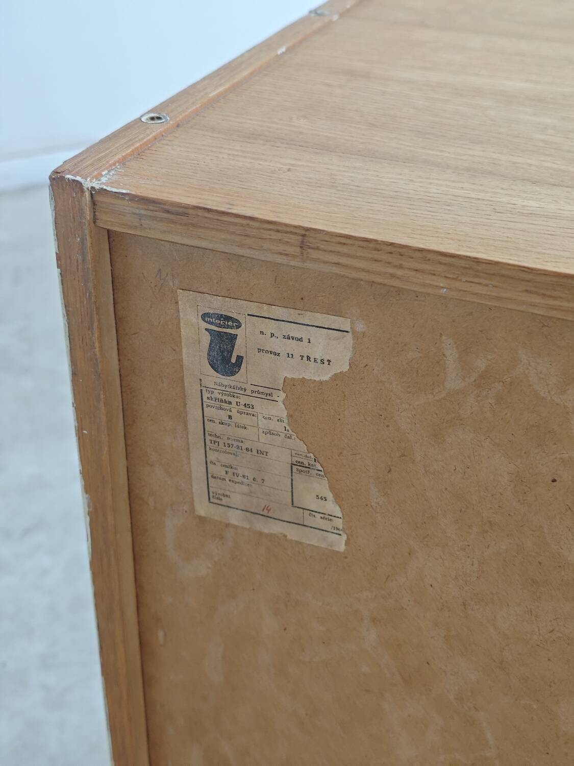 Wooden commode U 453 black and white by Jiri Jiroutek for Intérier Praha