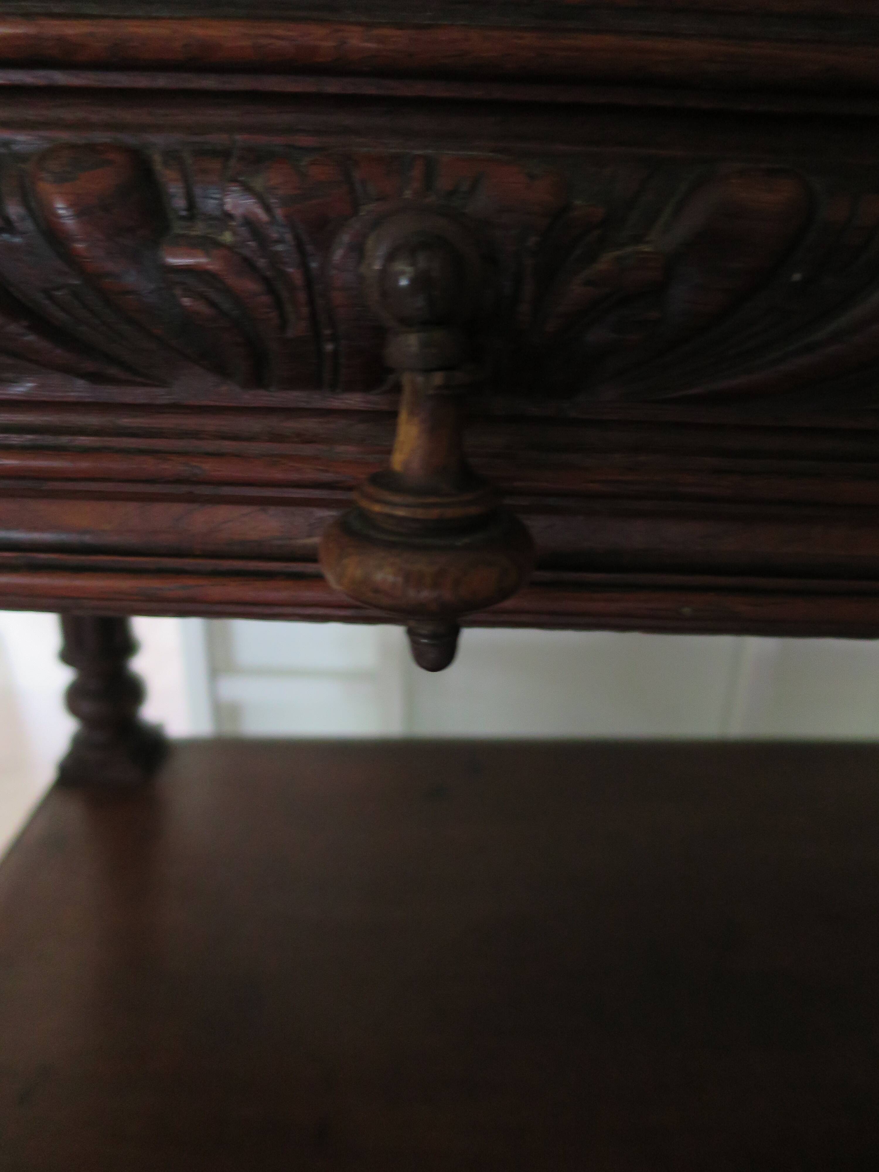 Ancien-Desserte-Console-Meuble de présentation-Henry II-fin xixème