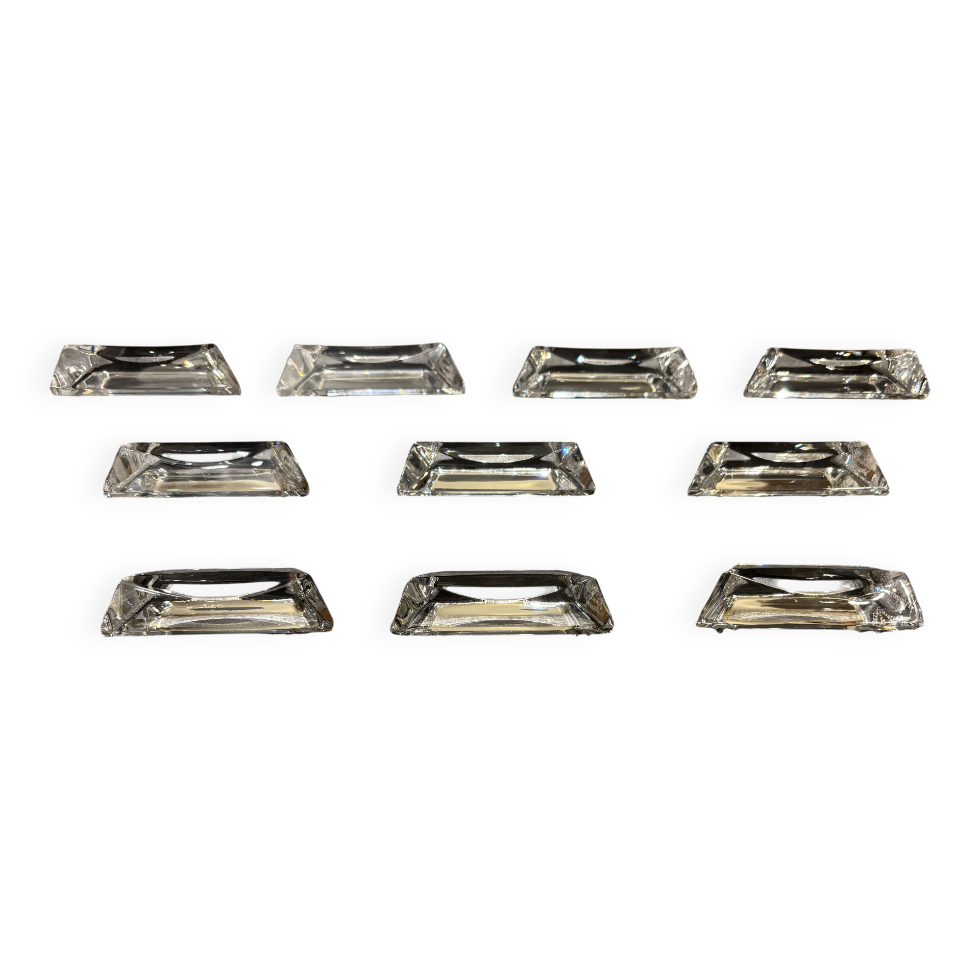 10 knife rests or chopstick holders Crystal St-Louis