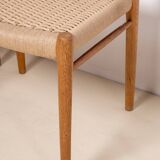 4x Niels Møller Dining Chairs Model 75 in Oak, 1960s Denmark