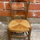 Vintage Provençal Chair Old Wood + Woven Straw Seat
