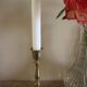 Candle holder Small brass torch octagonal base