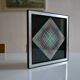Victor vasarely impression offset annees 70 + cadre alu d'epoque