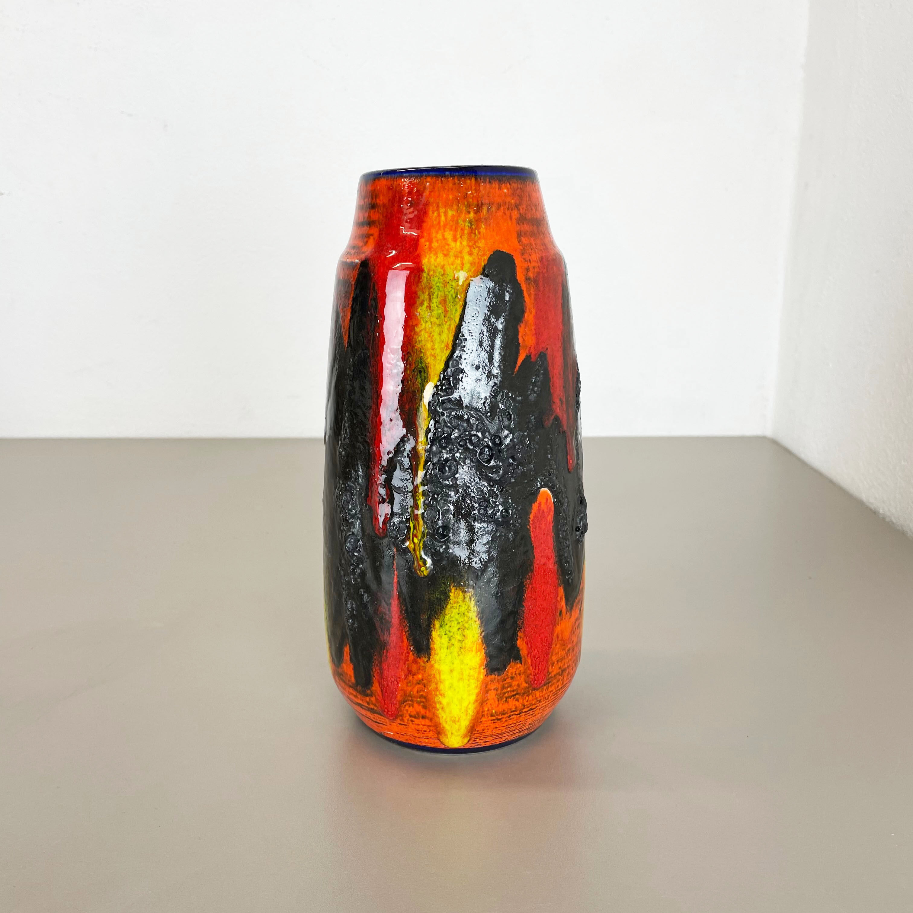 R fat lava multi-color vase scheurich, germany wgp, 1970s