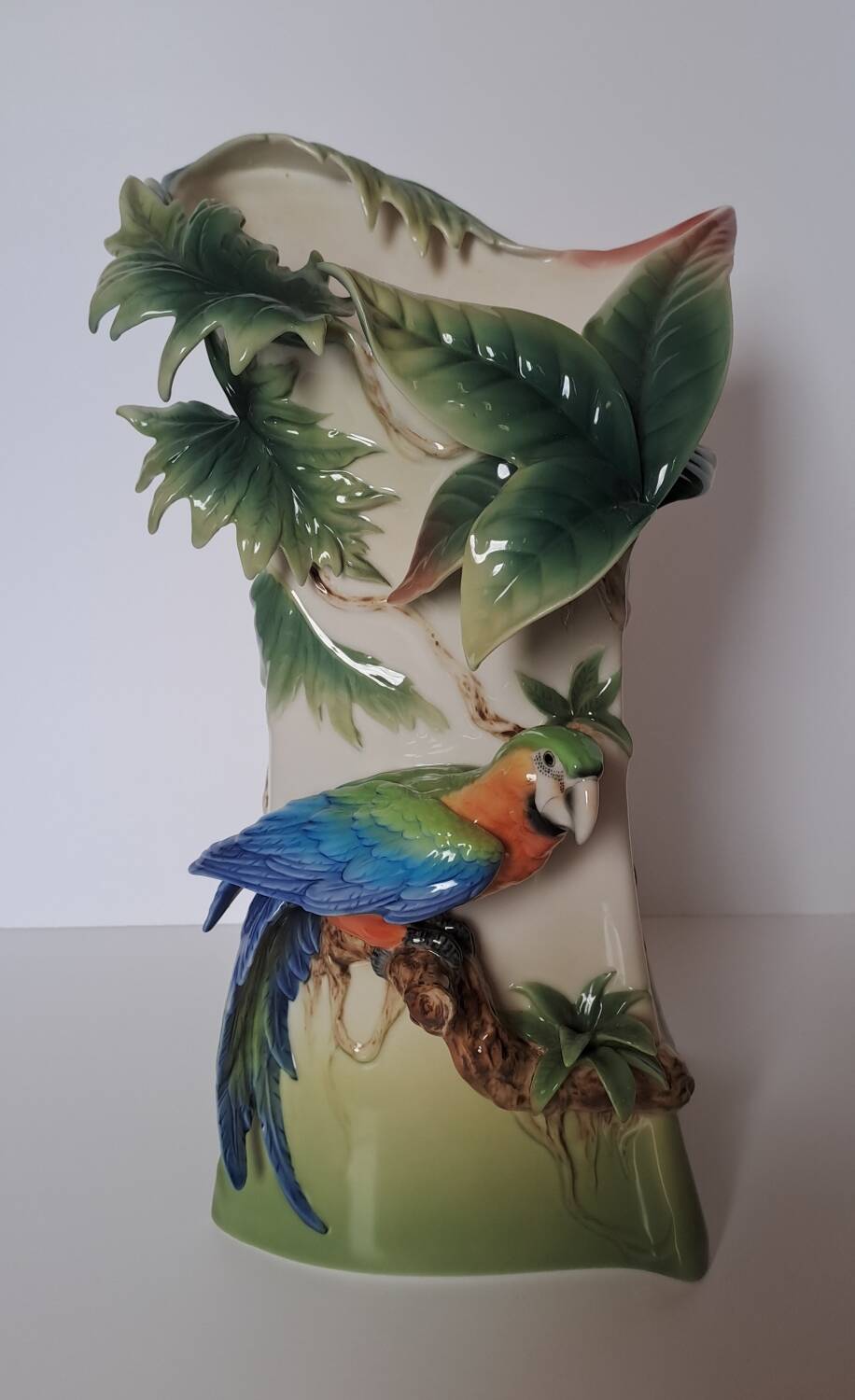Franz porcelain parrot vase
