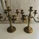 Pair of gilded bronze chandeliers