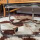 Chrome and smoked glass side table 1970