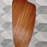 Vintage triangular wall mirror teak frame - 80x37cm