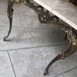 Vintage marble and brass coffee table