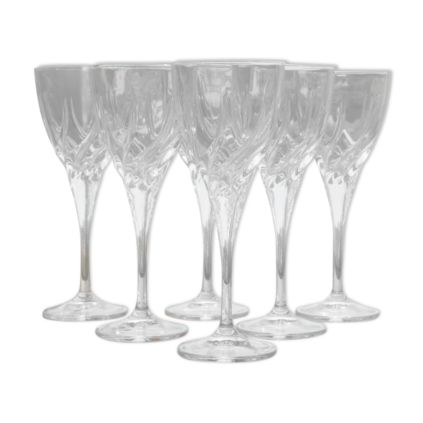 Lot de 17 verres en cristal de Toscane 6 verres à eau, 5 verres à vin, 6  coupes à champagne | Selency