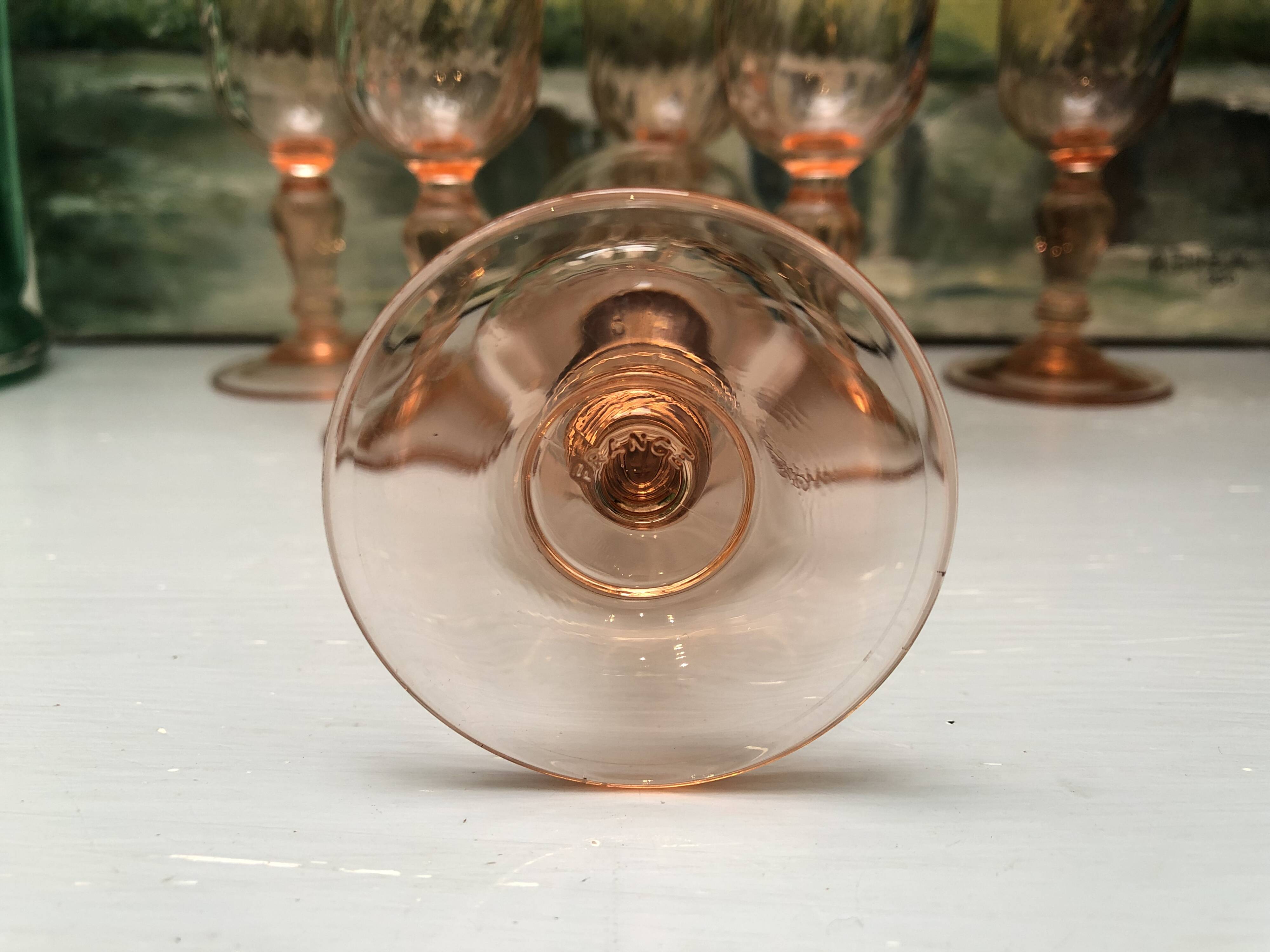 Vintage Rosaline Champagne Flutes