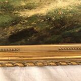 Pair of oils on canvas, 19th century animated landscapes