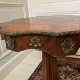 Marquetry pedestal table from the end of the 19th century