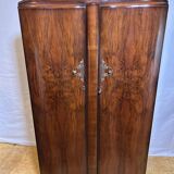 Armoire pour homme Art déco en ronce de noyer (1930-1940)