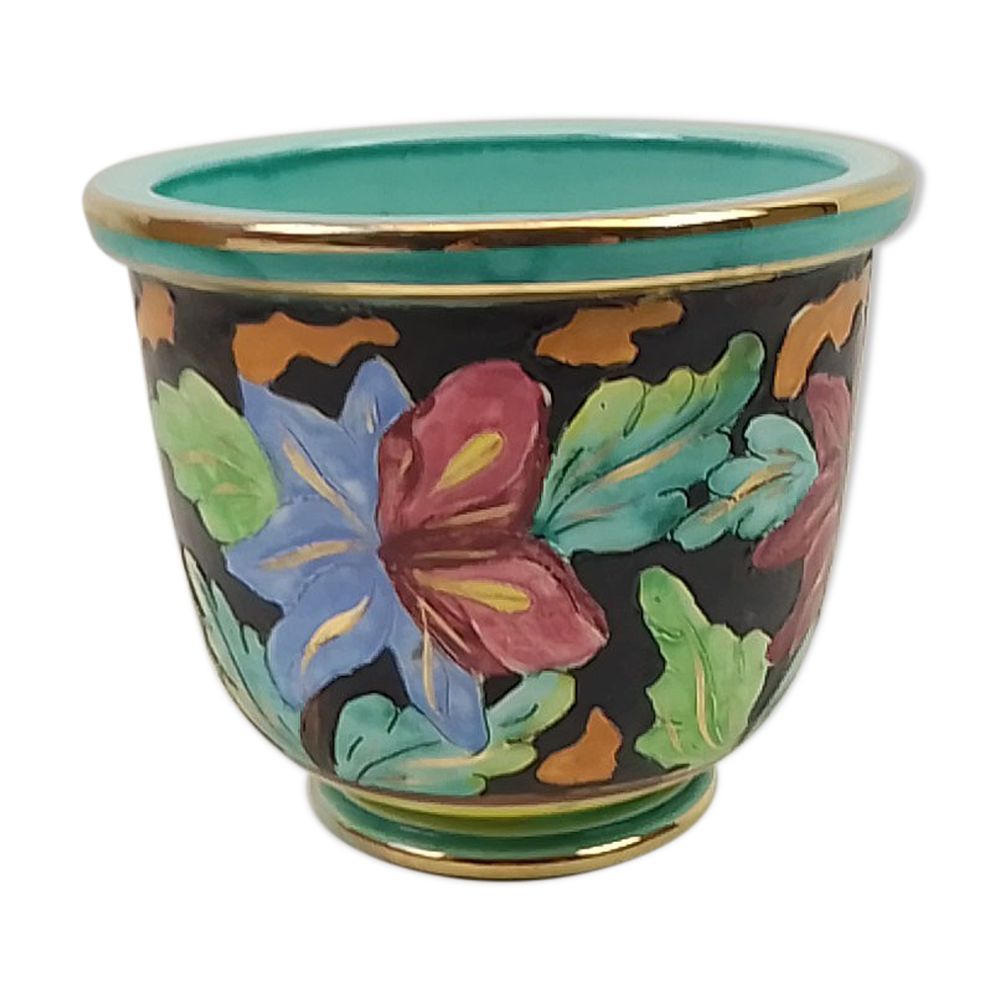 Multicolored ceramic pot cover 11.5cm