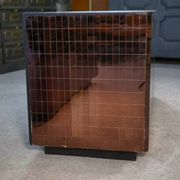 Set of 2 smoked mirrored dressing tables/jewelry counters with drawers 1970s