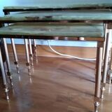 Tables in onyx and brass