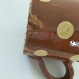 Petit pot à lait caramel à pois – Poterie savoyarde vintage