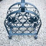 Porte-bouteille ancien en fer forgé