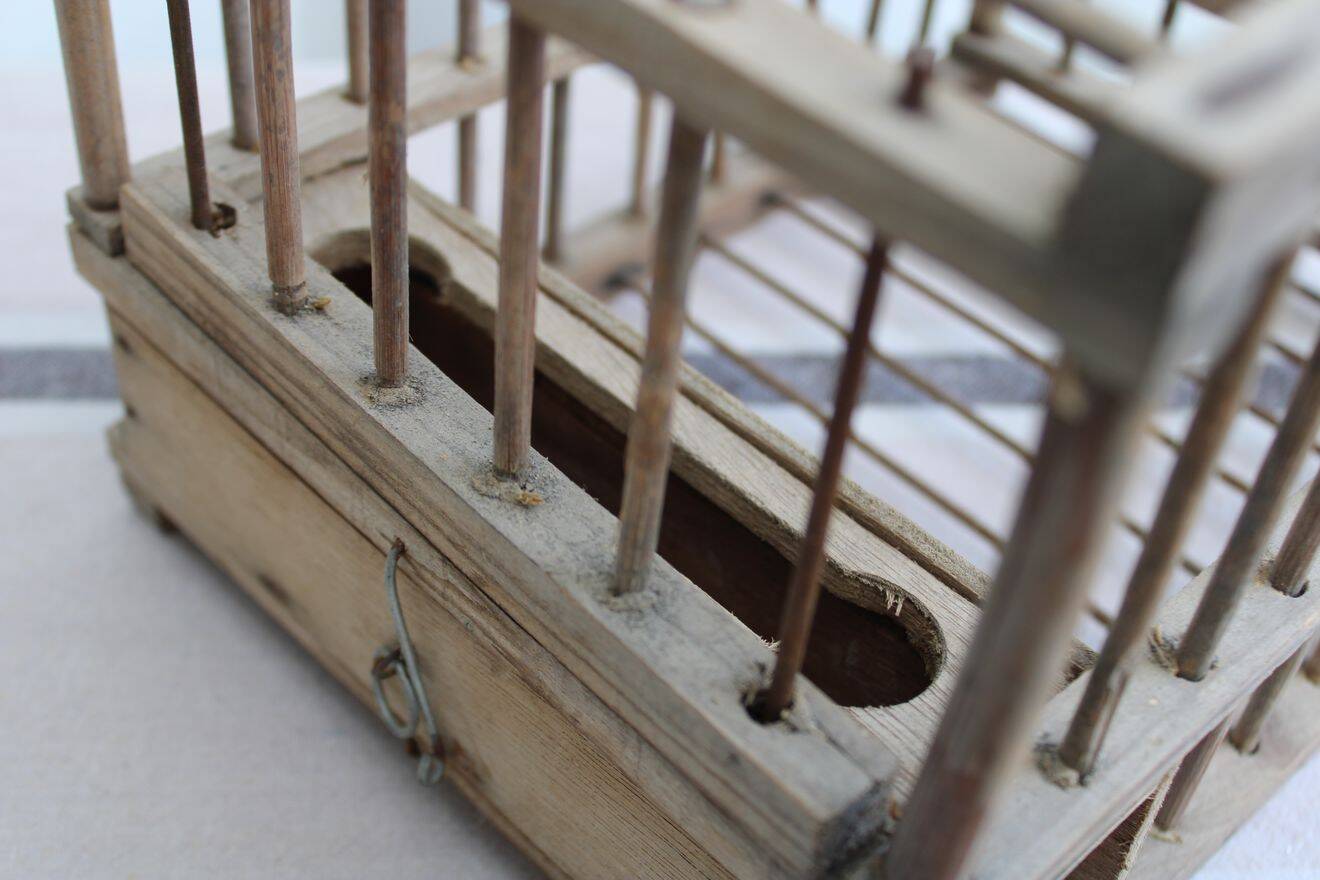 Wooden bird cage