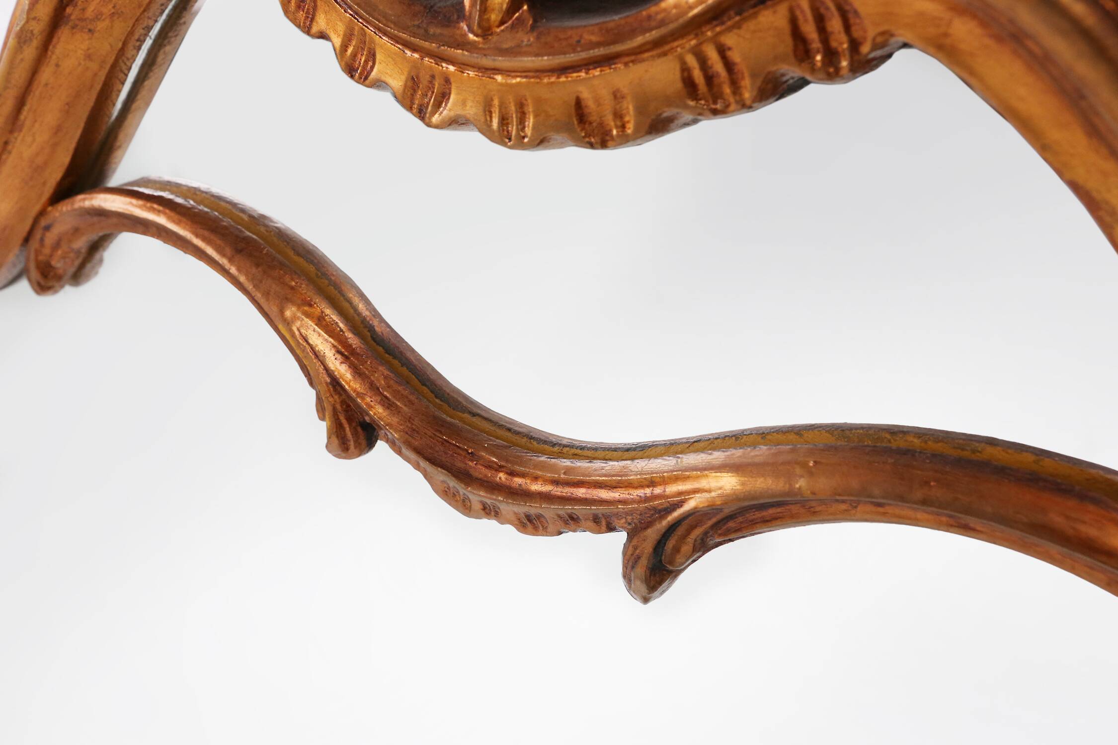 Wood-carved 20th century Louis XV style console mirror, France ca. 1970