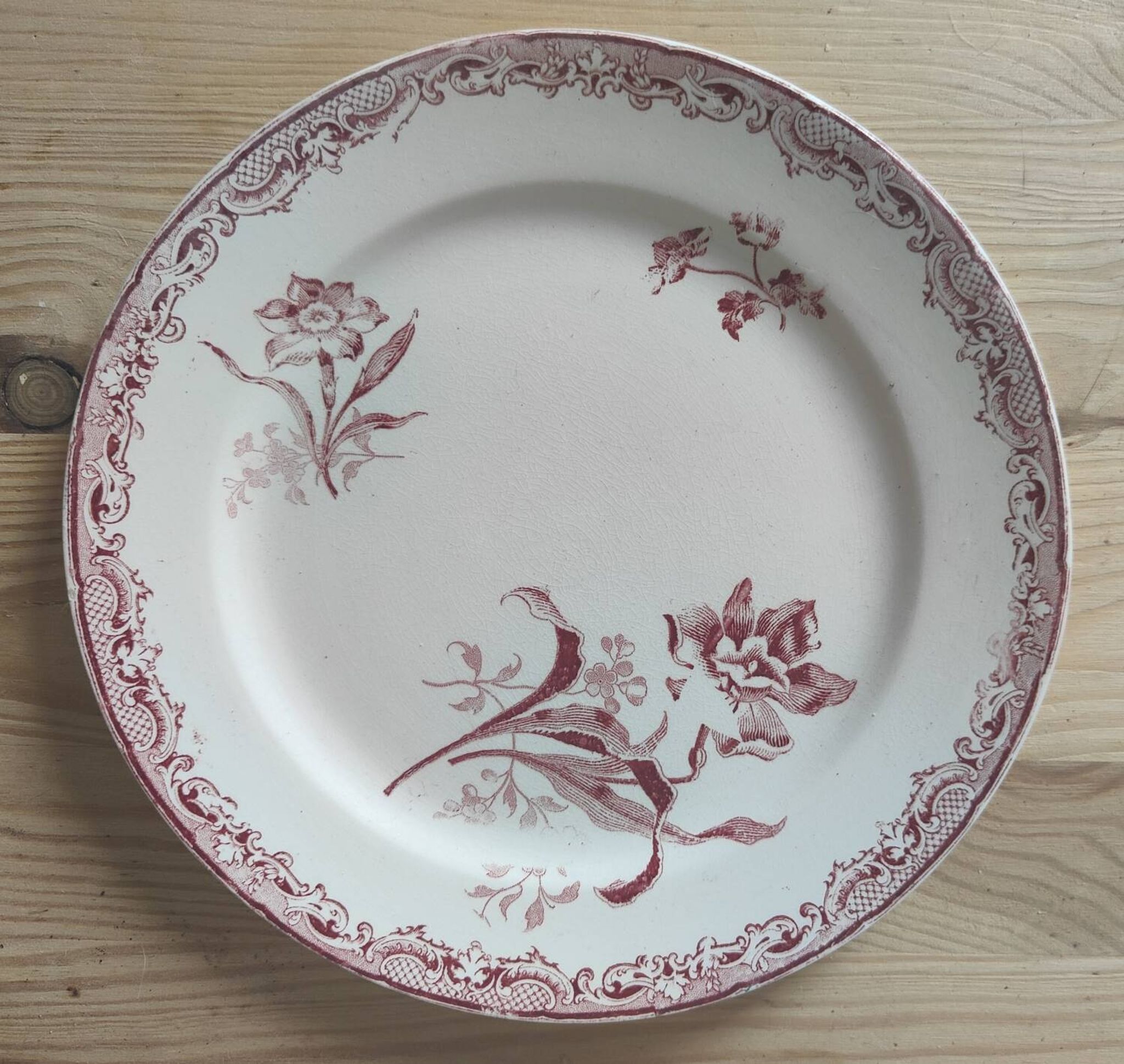 6 assiettes à dessert modèle Fontanges par Sarreguemines